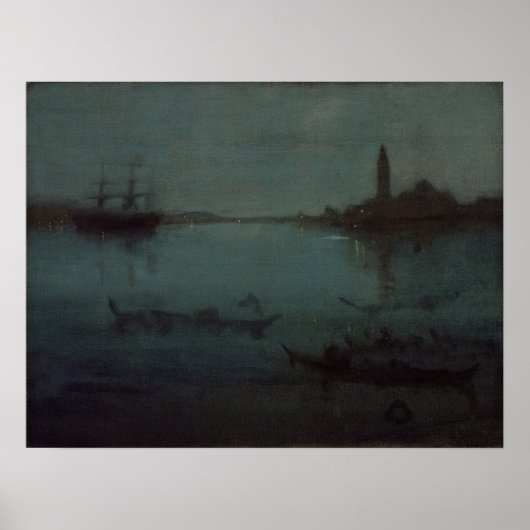 James Whistler - Nocturne: De lagune, Venetië Poster (Voorkant)