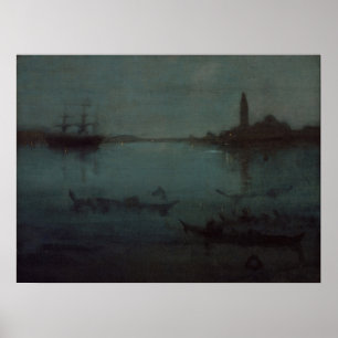James Whistler - Nocturne: De Lagune, Venetië Poster