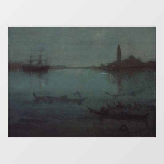 James Whistler - Nocturne: De lagune, Venetië Raamsticker (Vel)