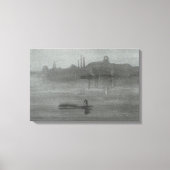 James Whistler - Nocturne: De Theems in Battersea Canvas Afdruk (Voorkant)