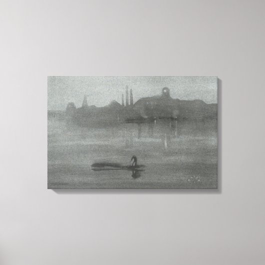 James Whistler - Nocturne: De Theems in Battersea Canvas Afdruk (Voorkant)
