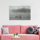 James Whistler - Nocturne: De Theems in Battersea Canvas Afdruk (Insitu (Woonkamer))