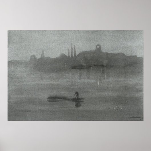 James Whistler - Nocturne: De Theems in Battersea Poster (Voorkant)