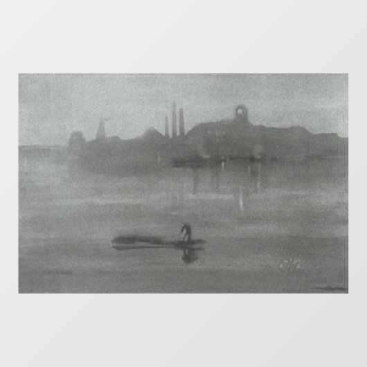 James Whistler - Nocturne: De Theems in Battersea Raamsticker (Vel)