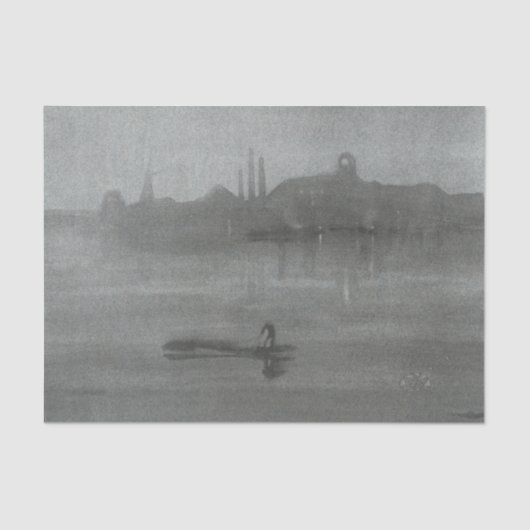 James Whistler - Nocturne: De Theems in Battersea Tissuepapier (Voorkant)