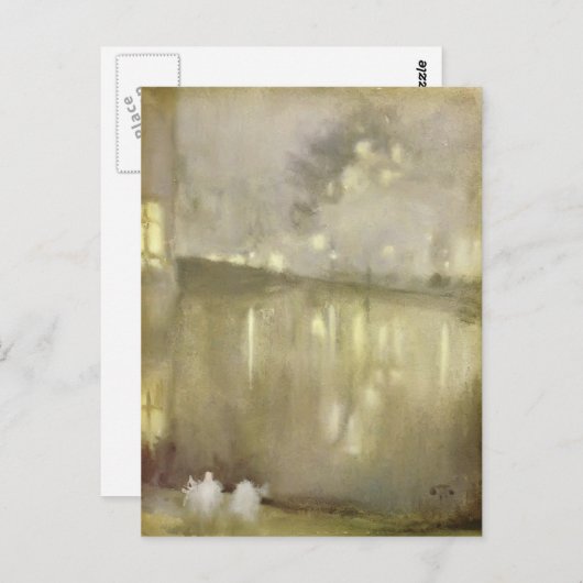 James Whistler: Nocturne Grey and Gold - Canal Briefkaart (Voorkant / Achterkant)