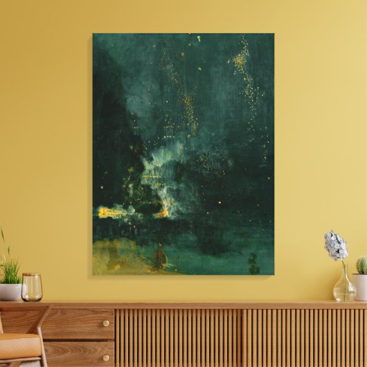 James Whistler - Nocturne in Black en Gold Canvas Afdruk (Insitu (Woonkamer))