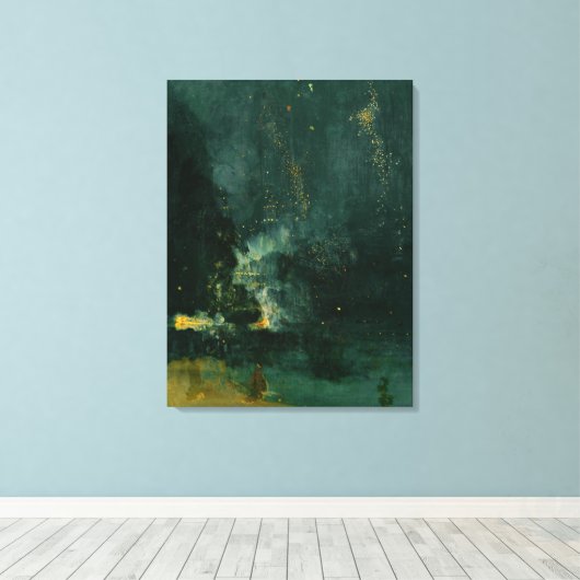 James Whistler - Nocturne in Black en Gold Canvas Afdruk (Insitu (Houten vloer))
