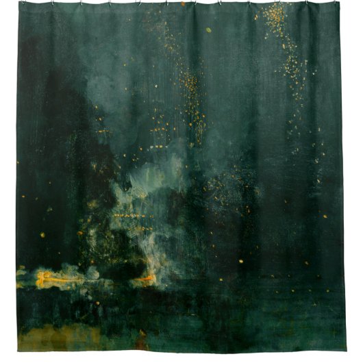 James Whistler - Nocturne in Black en Gold Douchegordijn (Voorkant)