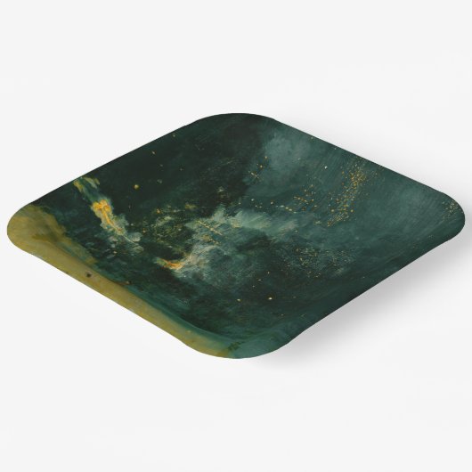 James Whistler - Nocturne in Black en Gold Papieren Bordje (Gebogen)