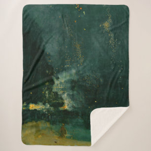 James Whistler - Nocturne in Black en Gold Sherpa Deken