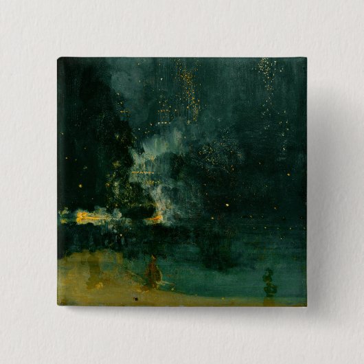 James Whistler - Nocturne in Black en Gold Vierkante Button 5,1 Cm (Voorkant)