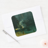 James Whistler - Nocturne in Black en Gold Vierkante Sticker (Envelop)
