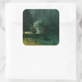 James Whistler - Nocturne in Black en Gold Vierkante Sticker (Tas)