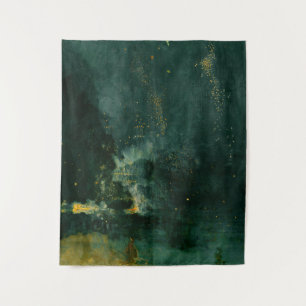 James Whistler - Nocturne in zwart en goud Wandkleed