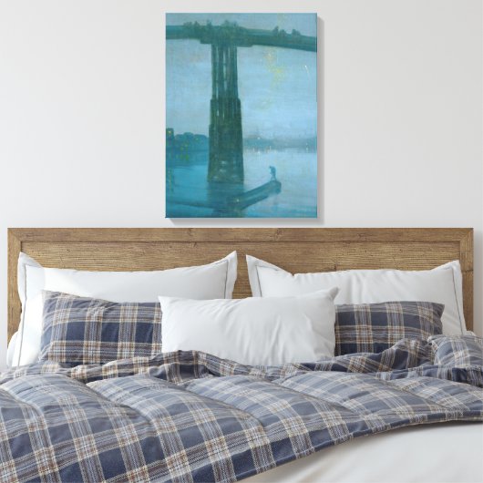 James Whistler - Nocturne, Old Battersea Bridge Canvas Afdruk (Insitu (Slaapkamer))