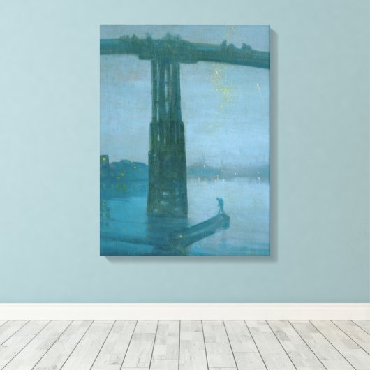 James Whistler - Nocturne, Old Battersea Bridge Canvas Afdruk (Insitu (Houten vloer))