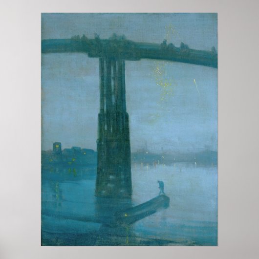 James Whistler - Nocturne, Old Battersea Bridge Poster (Voorkant)
