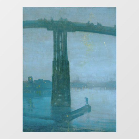 James Whistler - Nocturne, Old Battersea Bridge Raamsticker (Vel)