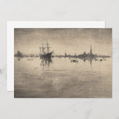 James Whistler - Nocturne, uit Venetië Bedankkaart (Voorkant / Achterkant)