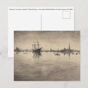 James Whistler - Nocturne, uit Venetië Briefkaart