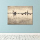 James Whistler - Nocturne, uit Venetië Canvas Afdruk (Insitu (Houten vloer))