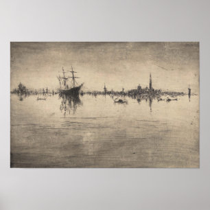 James Whistler - Nocturne, uit Venetië Poster