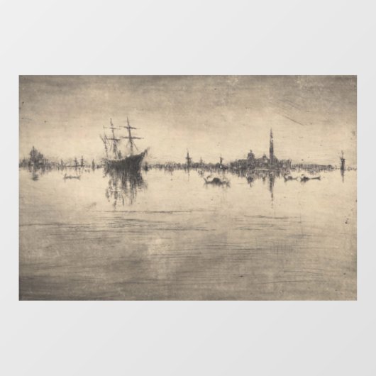 James Whistler - Nocturne, uit Venetië Raamsticker (Vel)