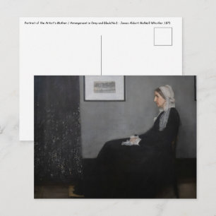 James Whistler - Portret van de moeder van de kuns Briefkaart