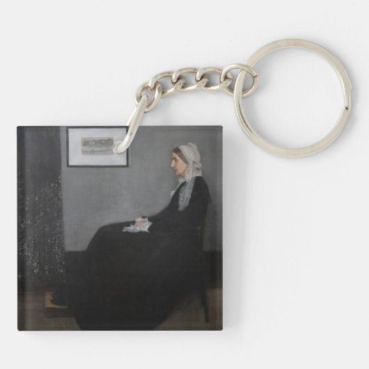 James Whistler - Portret van de moeder van de kuns Sleutelhanger (Achterkant)