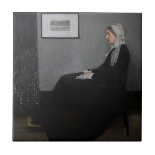 James Whistler - Portret van de moeder van de kuns Tegeltje (Voorkant)
