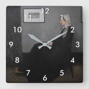 James Whistler - Portret van de moeder van de kuns Vierkante Klok