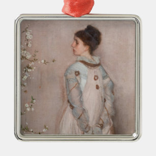 James Whistler - Symfonie in Flesh Color and Pink Metalen Ornament