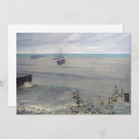 James Whistler - Symfonie in grijs en groen Bedankkaart (Voorkant / Achterkant)