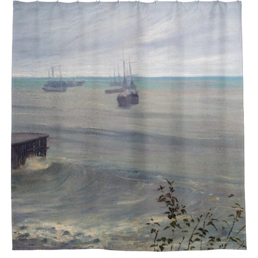 James Whistler - Symfonie in grijs en groen Douchegordijn (Voorkant)