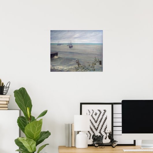 James Whistler - Symfonie in grijs en groen Poster (Thuiskantoor)