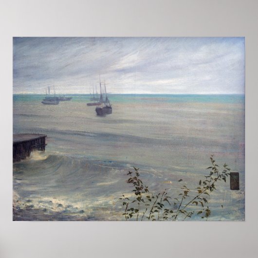 James Whistler - Symfonie in grijs en groen Poster (Voorkant)