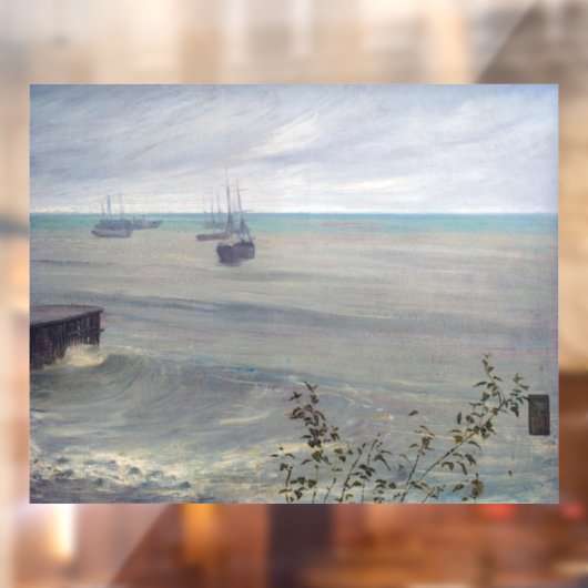 James Whistler - Symfonie in grijs en groen Raamsticker (Vel 2)