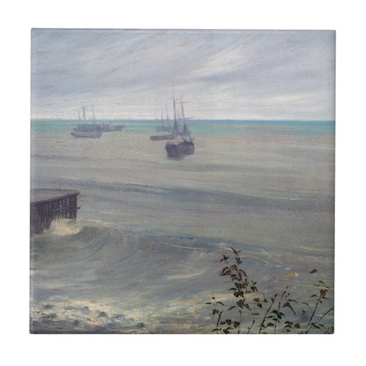 James Whistler - Symfonie in grijs en groen Tegeltje (Voorkant)