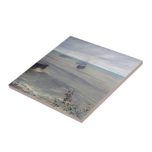 James Whistler - Symfonie in grijs en groen Tegeltje (Zijkant)