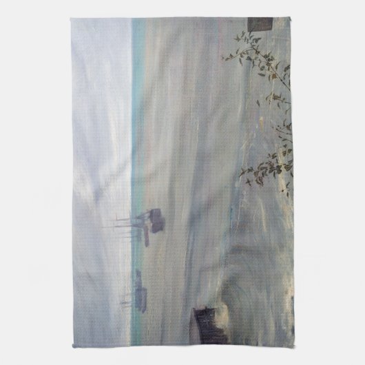 James Whistler - Symfonie in grijs en groen Theedoek (Verticaal)