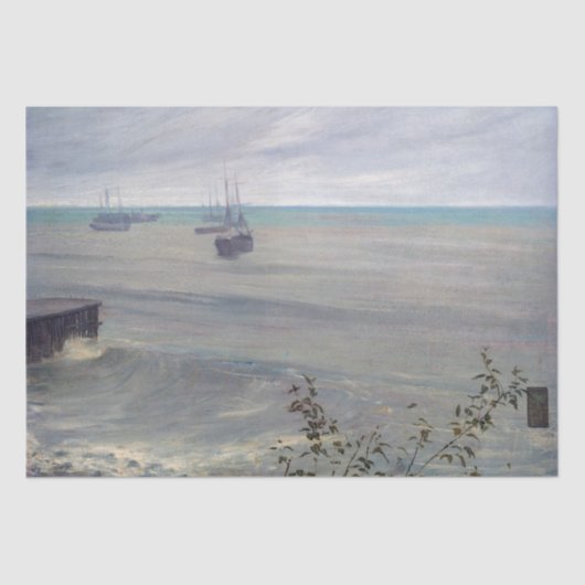 James Whistler - Symfonie in grijs en groen Tissuepapier (Voorkant)