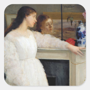 James Whistler - Symfonie in White No. 2 Vierkante Sticker