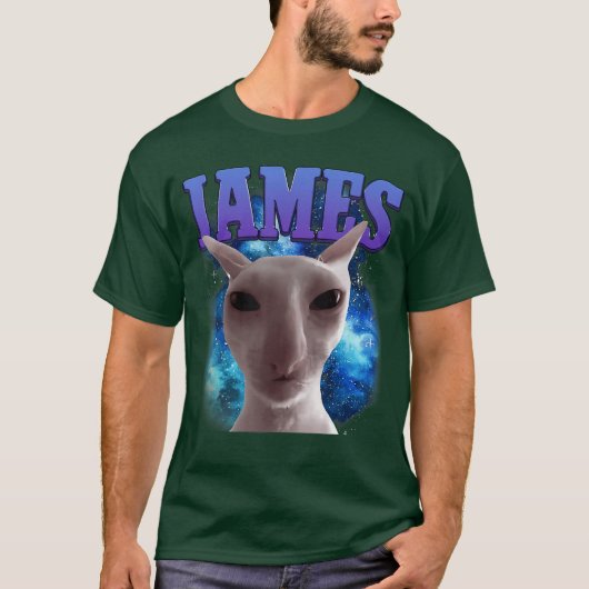 Jameshe kattenmeme grappige domme katten brainrot t-shirt (Voorkant)