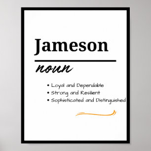Jameson, Jongensnaam Gepersonaliseerde Naam Defini Poster