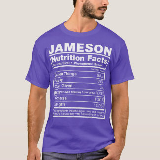 Jameson Nutrition Facts Jameson Name Birthday T-shirt