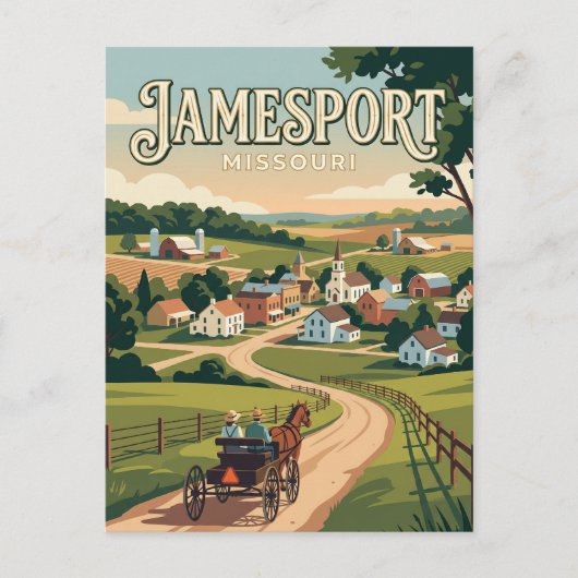Jamesport Missouri Briefkaart (Voorkant)