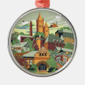 Jamestown Architecture kerstversier Metalen Ornament (Voorkant)