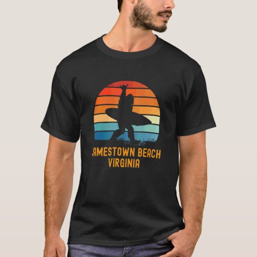 Jamestown Beach Virginia Sasquatch Souvenir T-shirt (Voorkant)