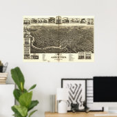 Jamestown New York 1882 Antiek Panorama Poster (Thuiskantoor)